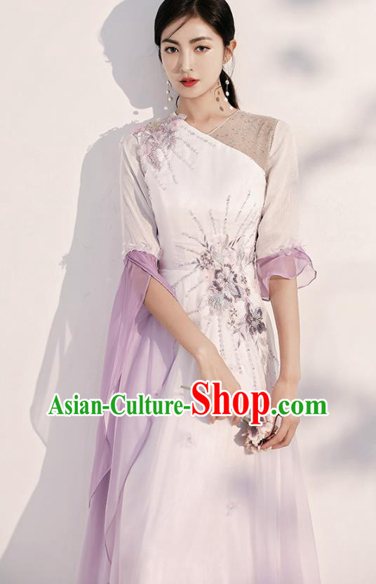 China Woman Modern Dance Costume Catwalks Clothing Chorus Performance Full Dress