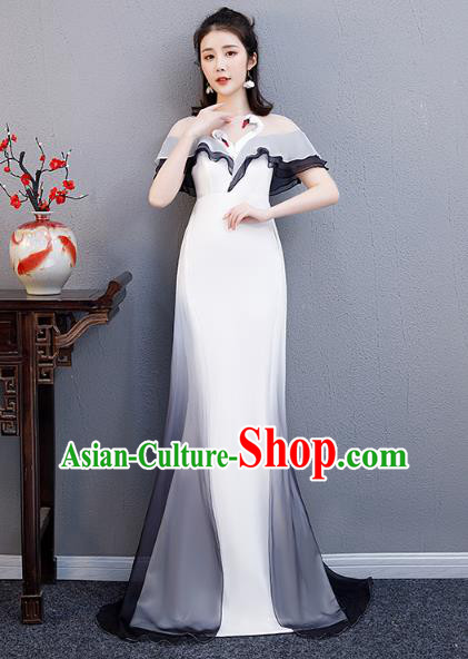 China Woman Chorus Costume Annual Meeting Compere Clothing Modern Dance Fishtail Full Dress