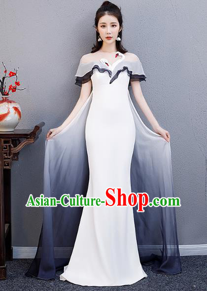 China Woman Chorus Costume Annual Meeting Compere Clothing Modern Dance Fishtail Full Dress