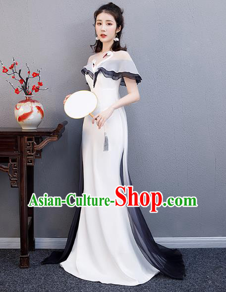 China Woman Chorus Costume Annual Meeting Compere Clothing Modern Dance Fishtail Full Dress
