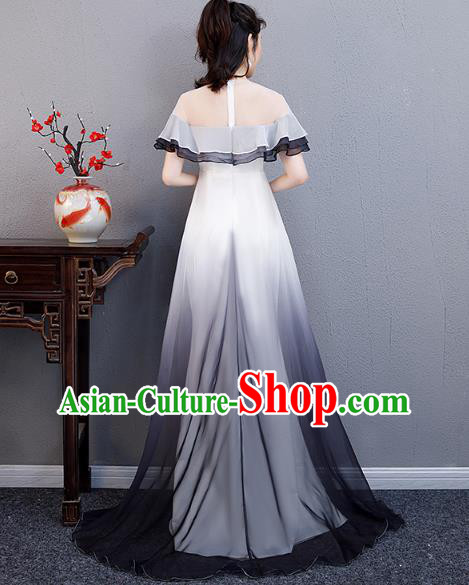 China Woman Chorus Costume Annual Meeting Compere Clothing Modern Dance Fishtail Full Dress