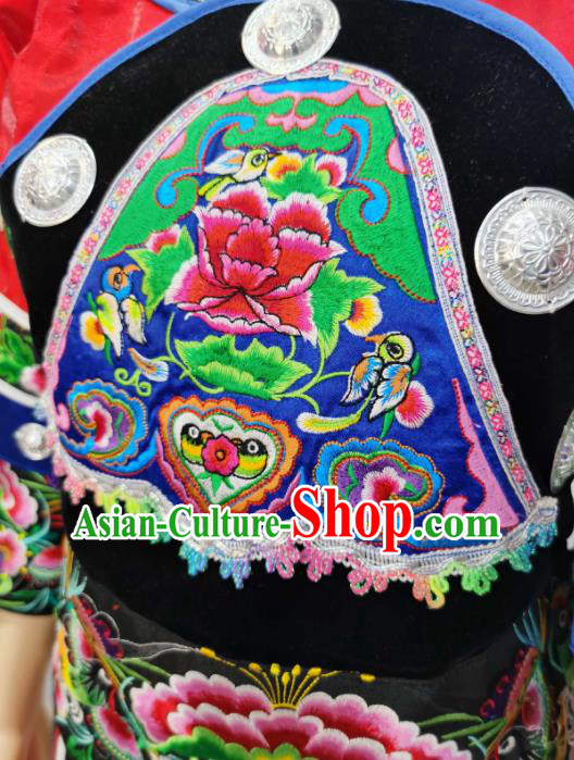China Tujia Nationality Clothing Guizhou Minority Costumes Dong Ethnic Wedding Dress Outfits