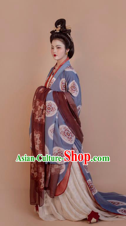 China Ancient Tang Dynasty Imperial Concubine Historical Costumes Traditional Hanfu Dress Clothing