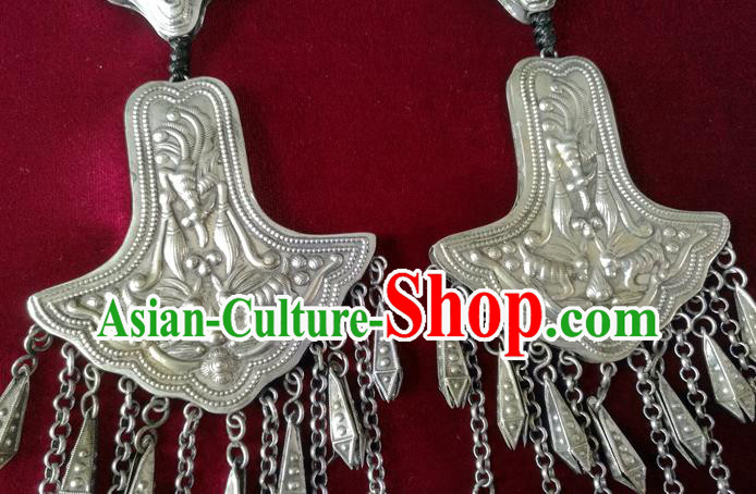 China Traditional Cheongsam Wedding Ear Accessories Ethnic Woman Silver Bells Tassel Earrings