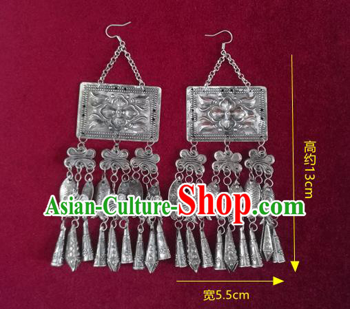 China Traditional Cheongsam Ear Accessories National Ethnic Silver Fish Tassel Earrings