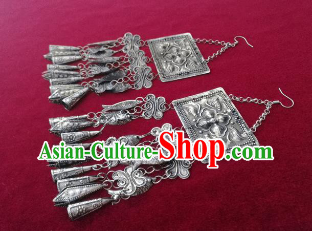 China Traditional Cheongsam Ear Accessories National Ethnic Silver Fish Tassel Earrings