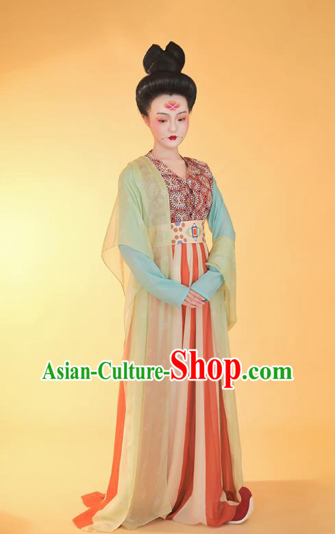 China Ancient Court Maid Hanfu Dress Traditional Apparels Tang Dynasty Palace Lady Historical Clothing
