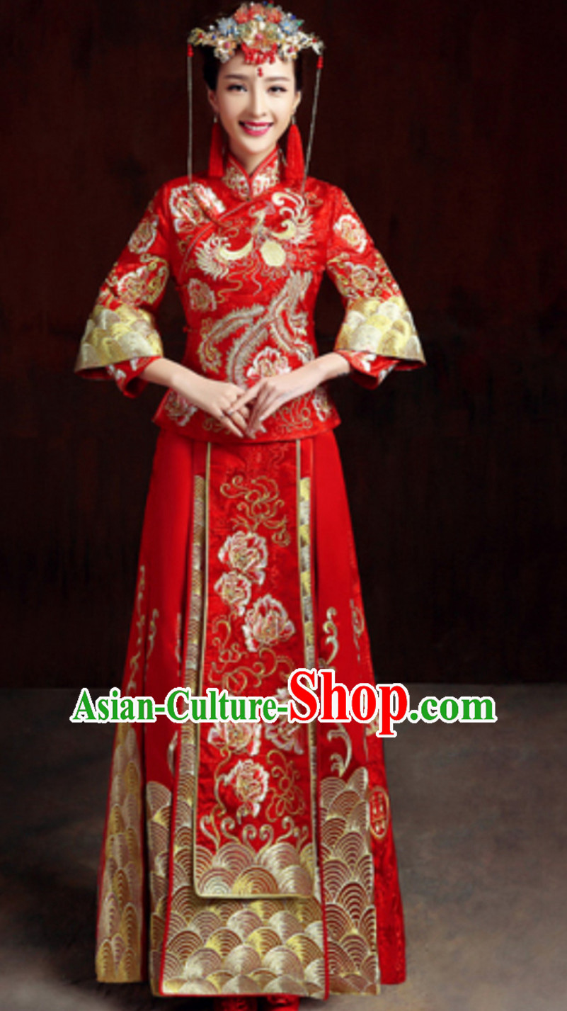 Top Chinese Classical Embroidered Phoenix Wedding Dresses