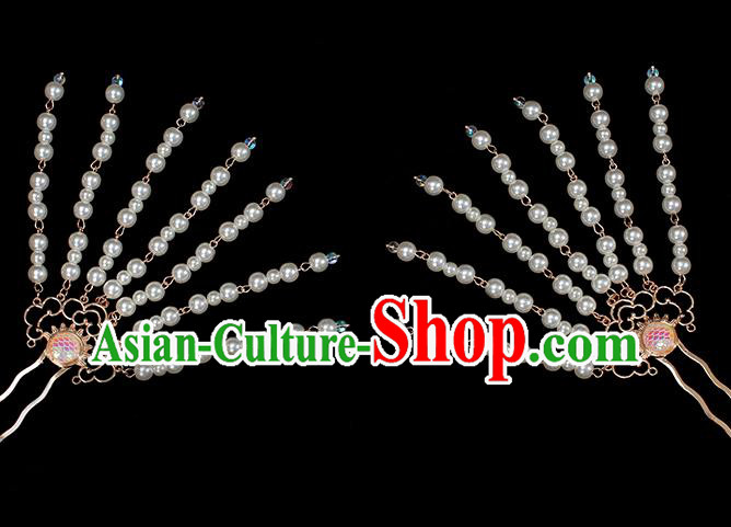 Chinese Traditional Hanfu Tassel Hair Stick Ancient Princess Scale Hairpin