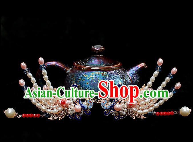 Chinese Ancient Noble Lady Phoenix Hairpin Traditional Ming Dynasty Court Tassel Hair Claw