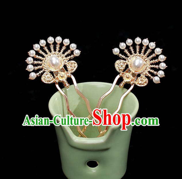 Chinese Traditional Cheongsam Hair Stick Ancient Princess Golden Hairpin Hair Accessories