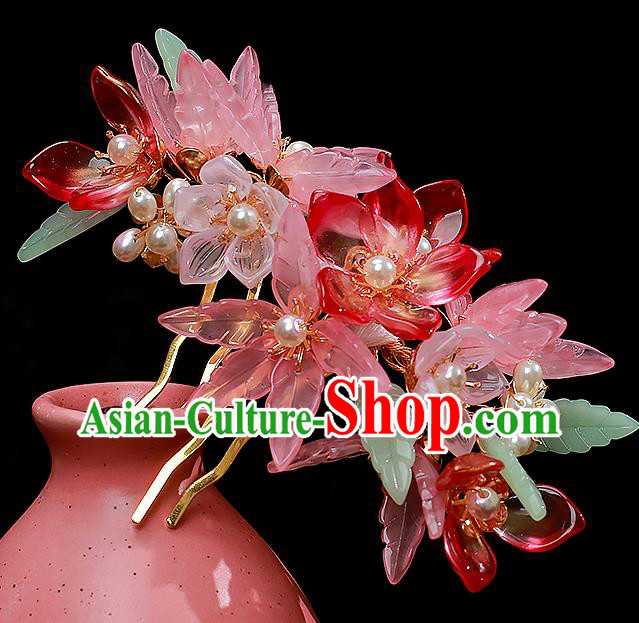 Chinese Ancient Noble Beauty Flowers Hairpin Traditional Song Dynasty Court Lady Hair Comb