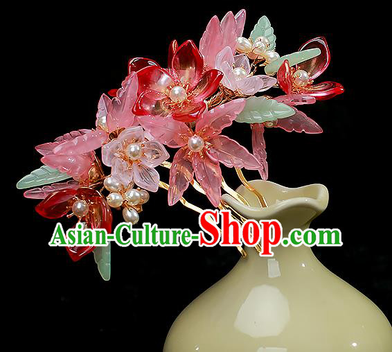 Chinese Ancient Noble Beauty Flowers Hairpin Traditional Song Dynasty Court Lady Hair Comb
