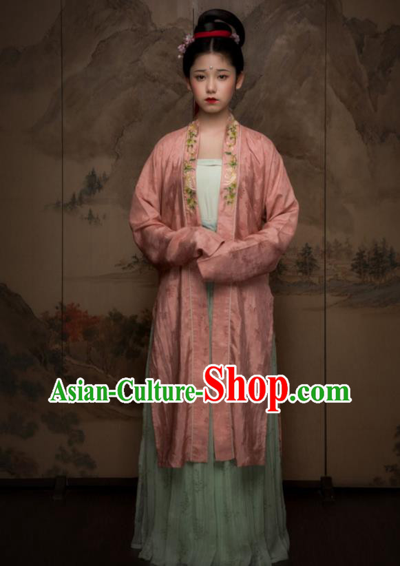 China Traditional Song Dynasty Court Princess Historical Dress Ancient Palace Lady Garment Clothing