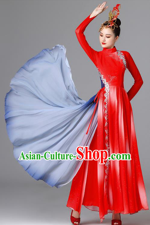 Chinese Spring Festival Gala Opening Dance Red Dress Stage Performance Clothing Classical Dance Garment Costume
