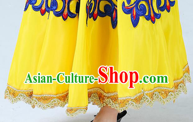 China Traditional Xinjiang Dance Performance Clothing Uygur Nationality Girls Folk Dance Dress Outfits