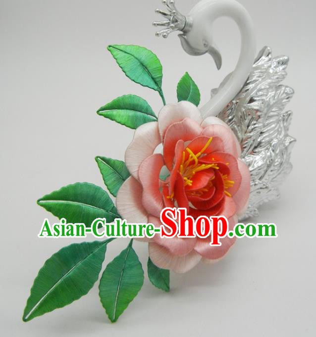 China Traditional Hanfu Hair Accessories Song Dynasty Light Pink Peony Hair Stick Ancient Court Lady Hairpin