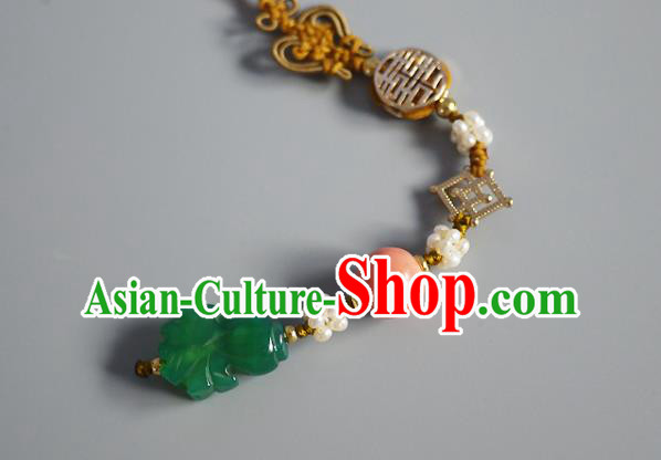 China Traditional Cheongsam Jade Accessories Ancient Qing Dynasty Brooch Pendant