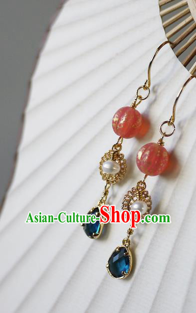 Chinese Ancient Qing Dynasty Court Ear Accessories Traditional Cheongsam Earrings