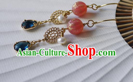 Chinese Ancient Qing Dynasty Court Ear Accessories Traditional Cheongsam Earrings