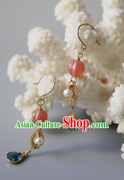 Chinese Ancient Qing Dynasty Court Ear Accessories Traditional Cheongsam Earrings