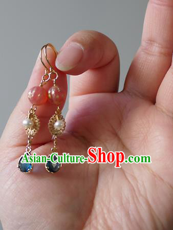 Chinese Ancient Qing Dynasty Court Ear Accessories Traditional Cheongsam Earrings