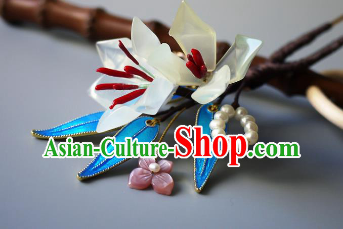 Chinese Ancient Palace Lady Hairpin Traditional Qing Dynasty Court Woman Mangnolia Hair Stick