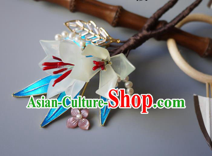 Chinese Ancient Palace Lady Hairpin Traditional Qing Dynasty Court Woman Mangnolia Hair Stick
