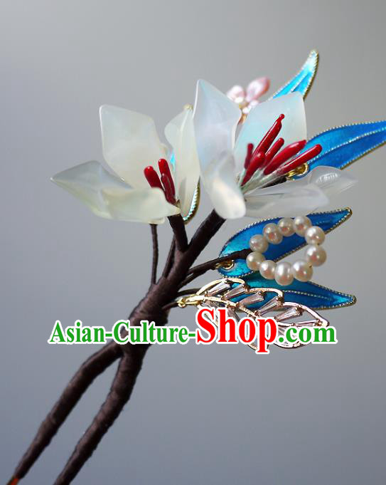 Chinese Ancient Palace Lady Hairpin Traditional Qing Dynasty Court Woman Mangnolia Hair Stick