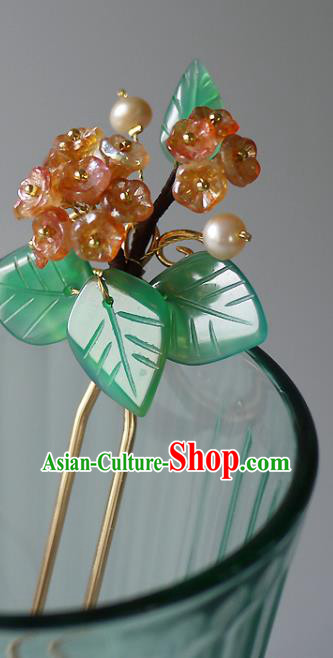 Chinese Ancient Palace Princess Pearls Hairpin Traditional Song Dynasty Court Lady Hydrangea Hair Stick