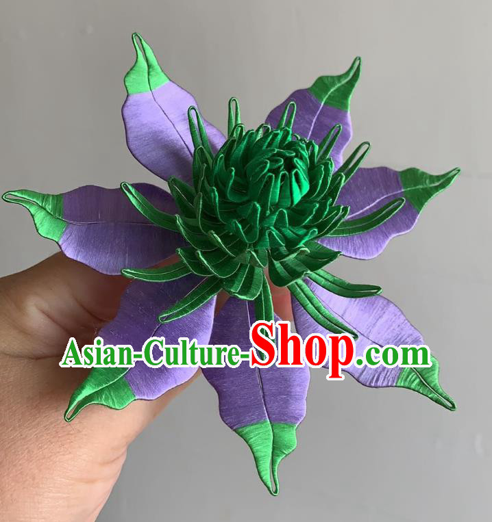China Handmade Silk Clematis Hairpin Traditional Hanfu Hair Accessories Ancient Court Woman Hair Stick