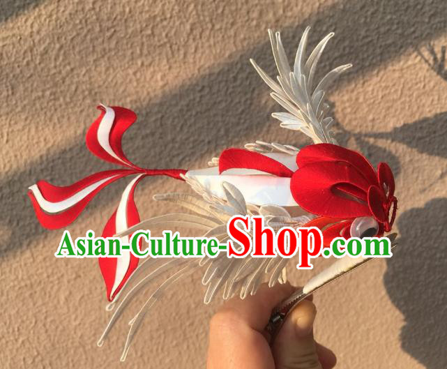 China Handmade Silk Goldfish Hairpin Traditional Song Dynasty Hair Accessories Ancient Palace Princess Hair Claw