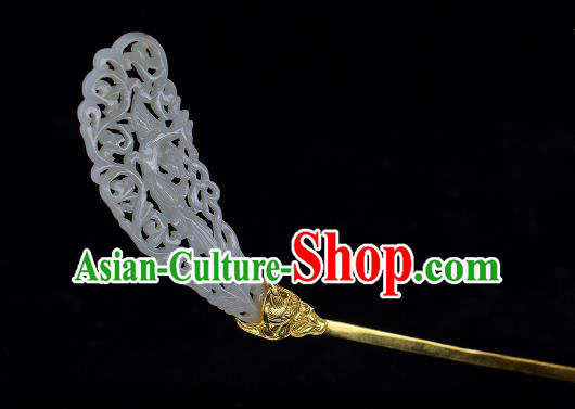 China Handmade Five Dynasties Hairpin Traditional Hanfu Hair Accessories Ancient Court Lady Jade Hair Stick