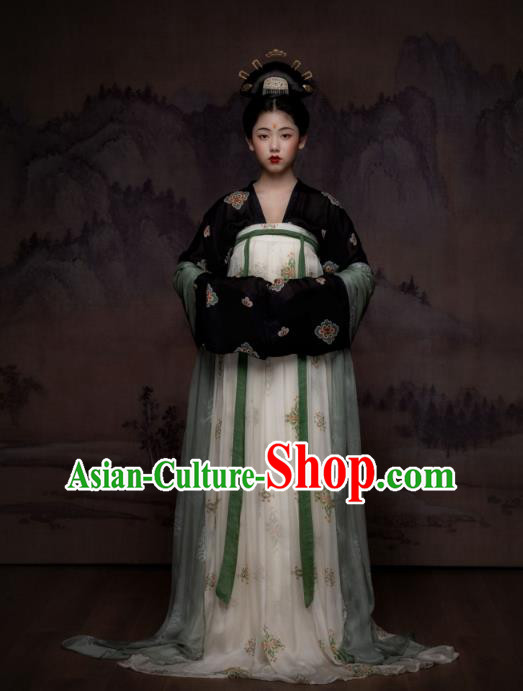 Traditional China Tang Dynasty Court Beauty Historical Clothing Ancient Royal Princess Hanfu Dress Garment