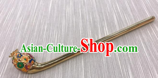 Korea Traditional Wedding Hair Accessories Folk Dance Golden Hair Stick Korean Court Hanbok Gems Hairpin