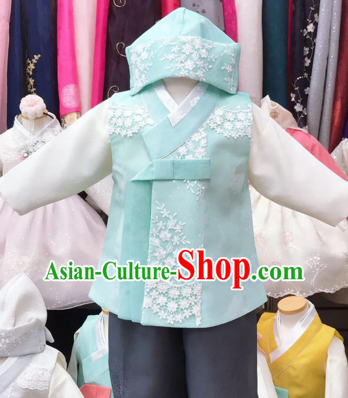Korean Boy Stage Performance Clothing Folk Dance Garment Costume Traditional Children Hanbok Outfits