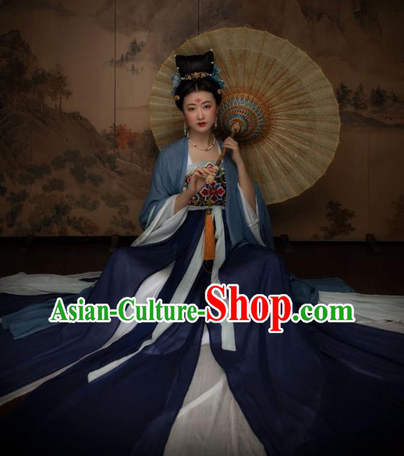 China Traditional Tang Dynasty Historical Clothing Ancient Court Beauty Hanfu Dress Garments Complete Set