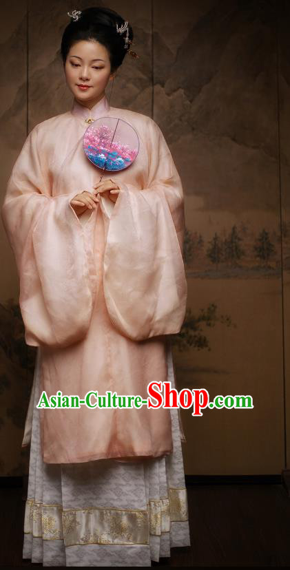 China Traditional Ming Dynasty Nobility Beauty Historical Clothing Ancient Royal Countess Hanfu Dress Garments