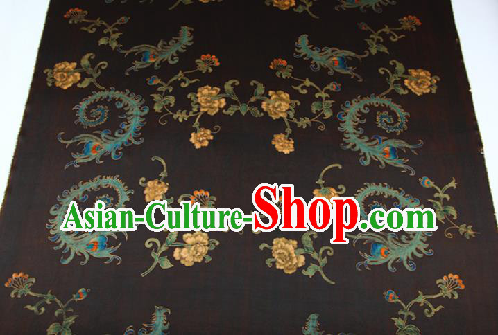 China Yellow Gambiered Guangdong Gauze Traditional Cheongsam Silk Fabric Classical Cloth Drapery