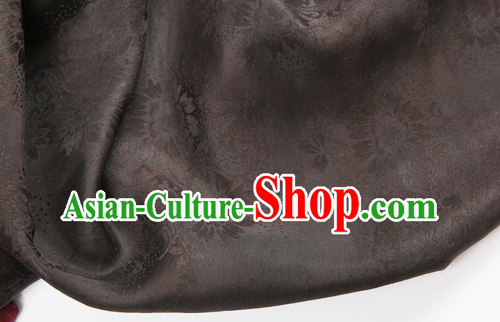 China Classical Purple Brocade Traditional Mangnolia Pattern Gambiered Guangdong Gauze Silk Fabric