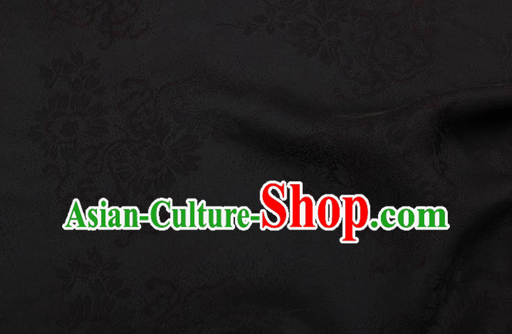 China Purple Gambiered Guangdong Gauze Traditional Silk Fabric Classical Cheongsam Peony Pattern Brocade