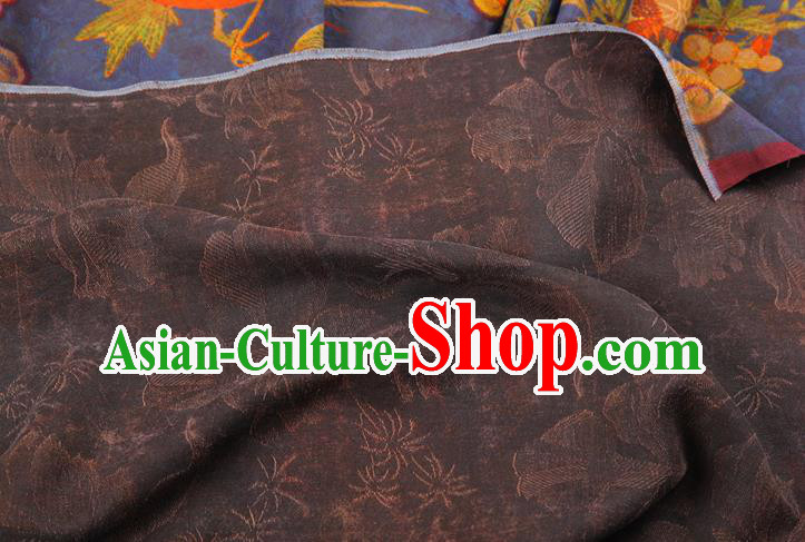 China Classical Cheongsam Birds Pattern Brocade Traditional Silk Fabric Blue Gambiered Guangdong Gauze