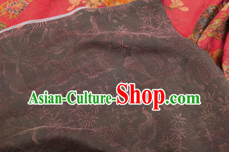 China Classical Wedding Dress Red Brocade Traditional Peony Pattern Gambiered Guangdong Gauze Silk Fabric