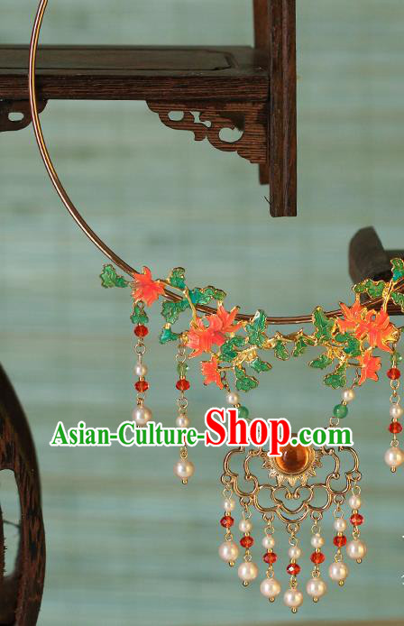 Chinese Traditional Hanfu Necklace Accessories Ancient Palace Lady Pearls Tassel Necklet