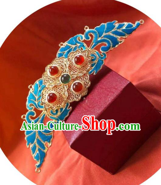 China Traditional Ming Dynasty Empress Hair Crown Ancient Royal Queen Agate Hairpin