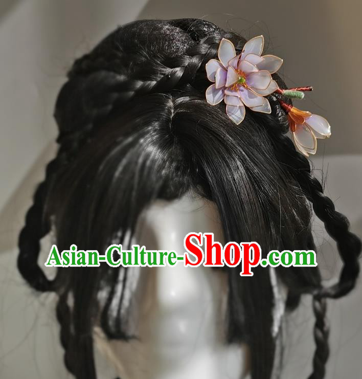 China Traditional Hanfu Hairpin Handmade Ancient Palace Lady Lilac Mangnolia Hair Stick