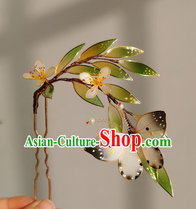 China Traditional Hanfu Butterfly Hairpin Handmade Ancient Princess Hair Stick