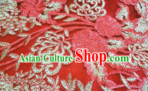 Chinese Bride Qipao Dress Clothing Traditional Wedding Embroidered Red Brocade Cheongsam
