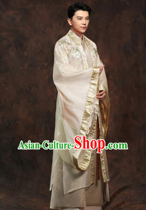 Chinese Ancient Prince Golden Clothing Traditional Song Dynasty Wedding Costumes