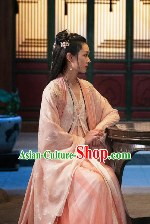 China Traditional Television Drama My Heroic Husband Su Tan Er Clothing Ancient Young Beauty Pink Hanfu Dress